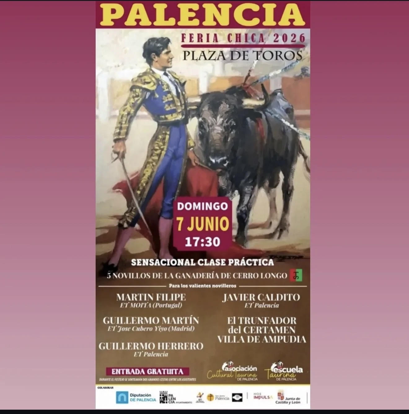 TOROS PLAZA DE TOROS PALENCIA 7 JUNIO 2026.j