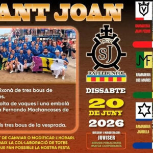 TOROS RAFELBUNYOL 20 DE JUNIO 2026