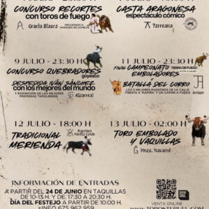 TOROS TERUEL CONCURSO DE RECORTES CON FUEGO 4 JULIO 2026