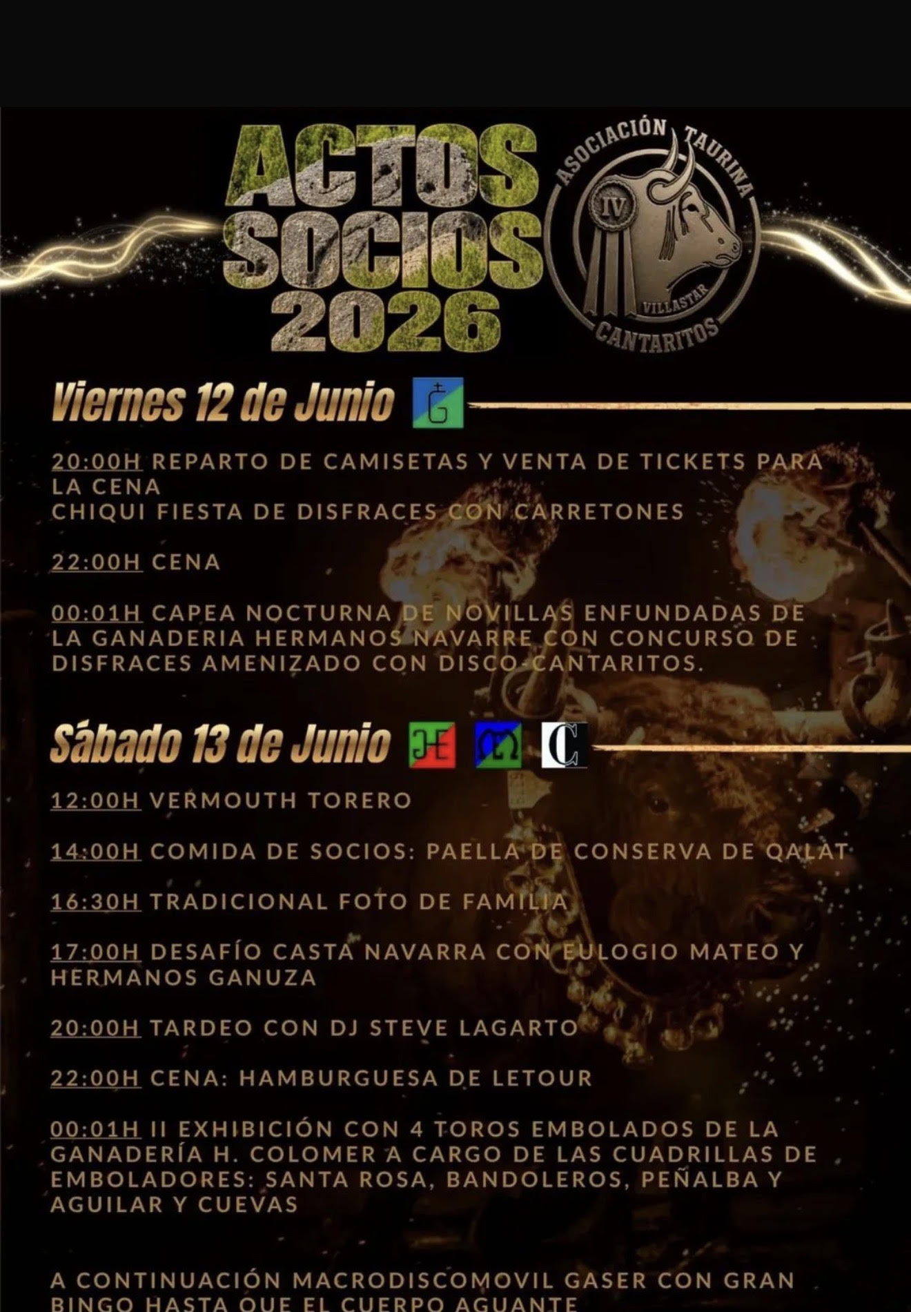 TOROS VILLASTAR TERUEL 12 Y 13 DE JUNIO 2026