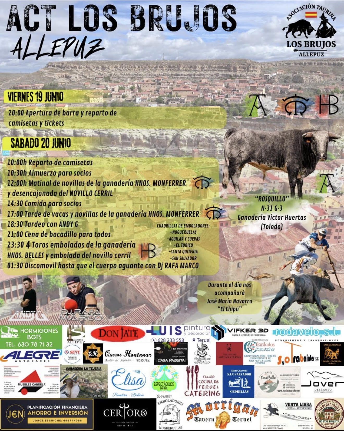 TOROS ALLEPUZ 19 Y 20 DE JUNIO 2026