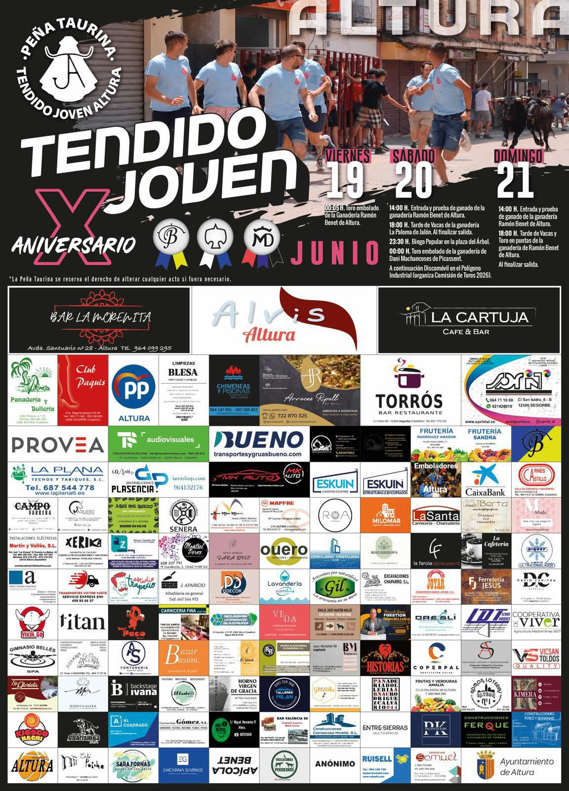 TOROS ALTURA DEL 19 AL 21 DE JUNIO 2026