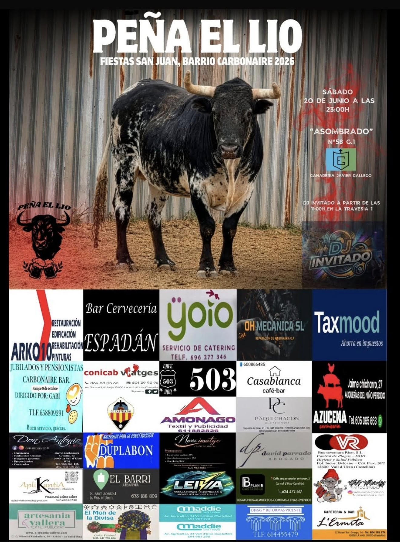 TOROS BARRIO CARBONAIRE 20 JUNIO 2026