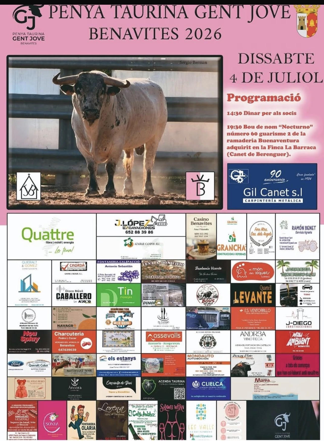 TOROS BENAVITES 4 JULIO 2026