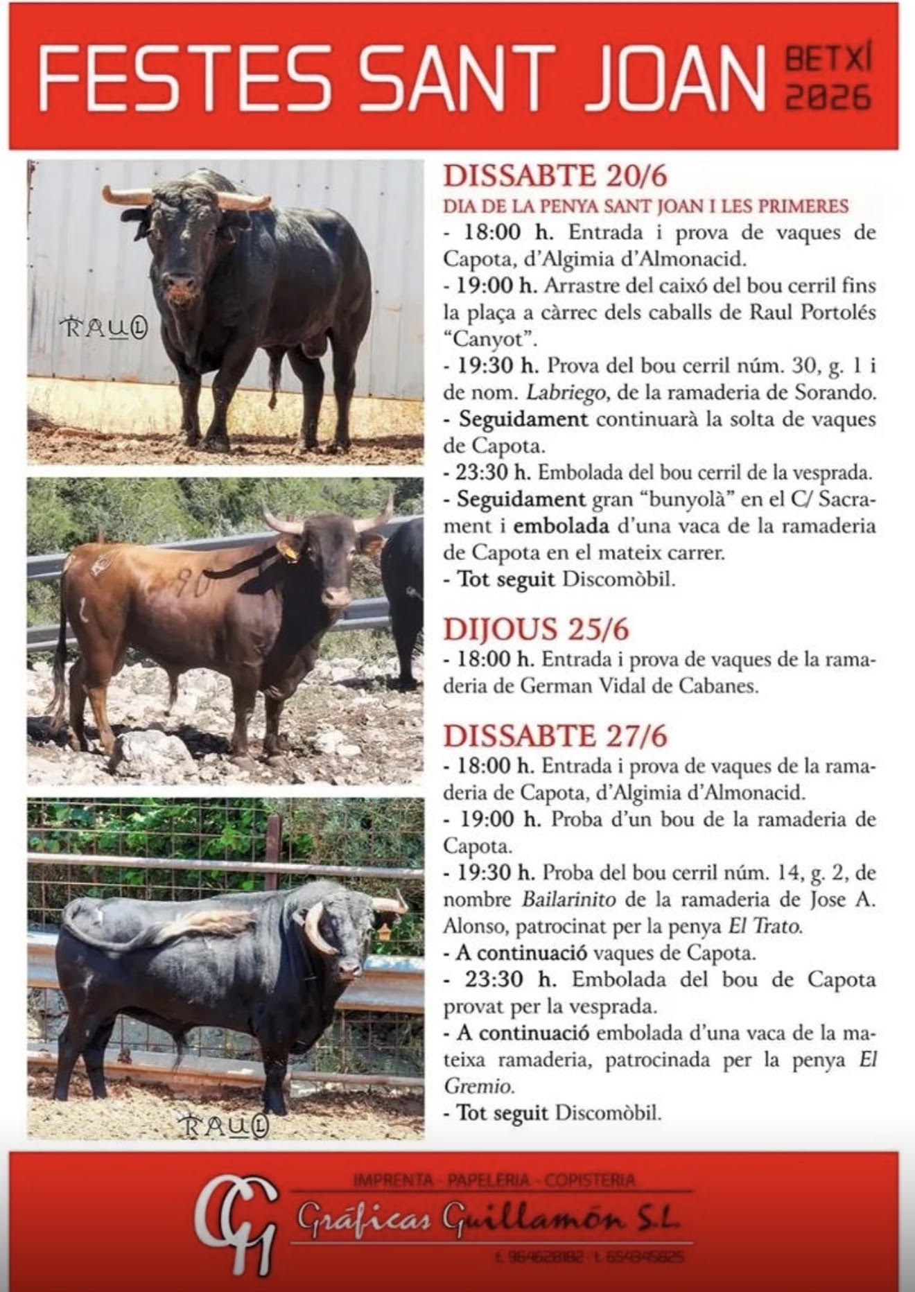 TOROS BETXI 20 DE JUNIO 2026