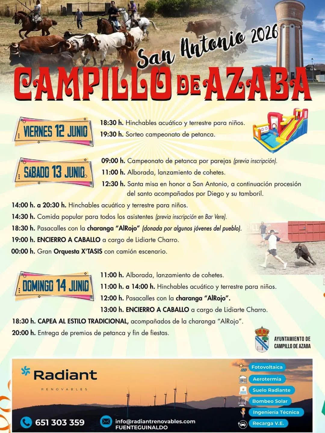 TOROS CAMPILLO DE AZABA 12 Y 13 DE JUNIO 2026