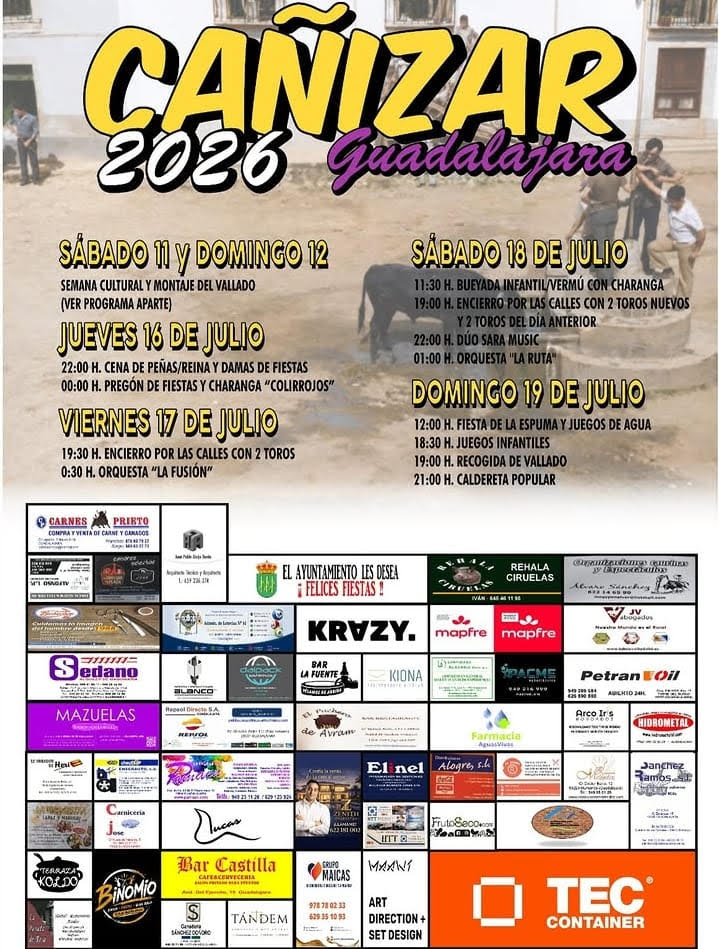 TOROS CAÑIZAR DEL 16 AL 19 DE JULIO 2026