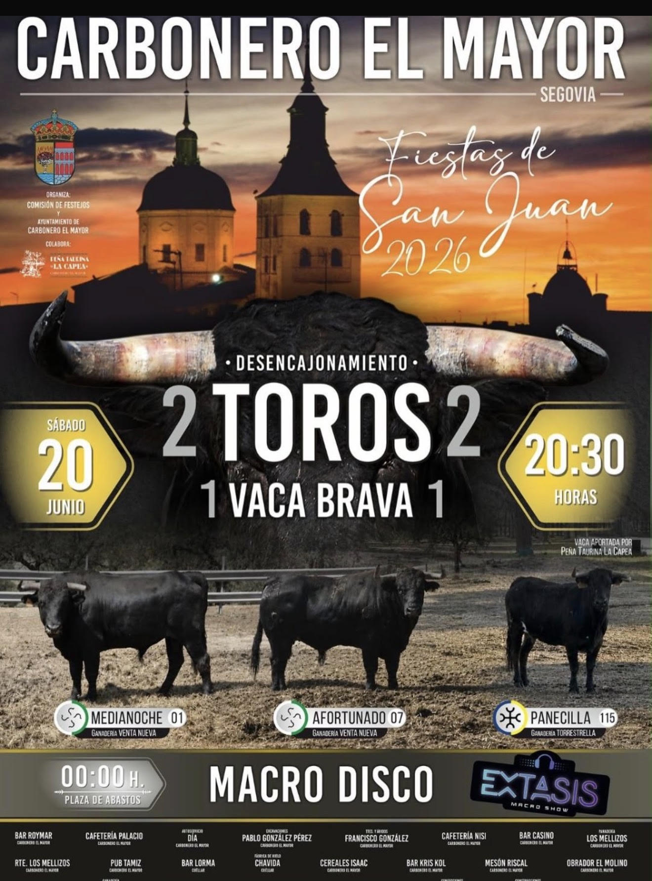 TOROS CARBONERO EL MAYOR 20 JUNIO 2026