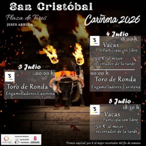 TOROS CARIÑENA DEL 3 AL 5 DE JULIO 2026