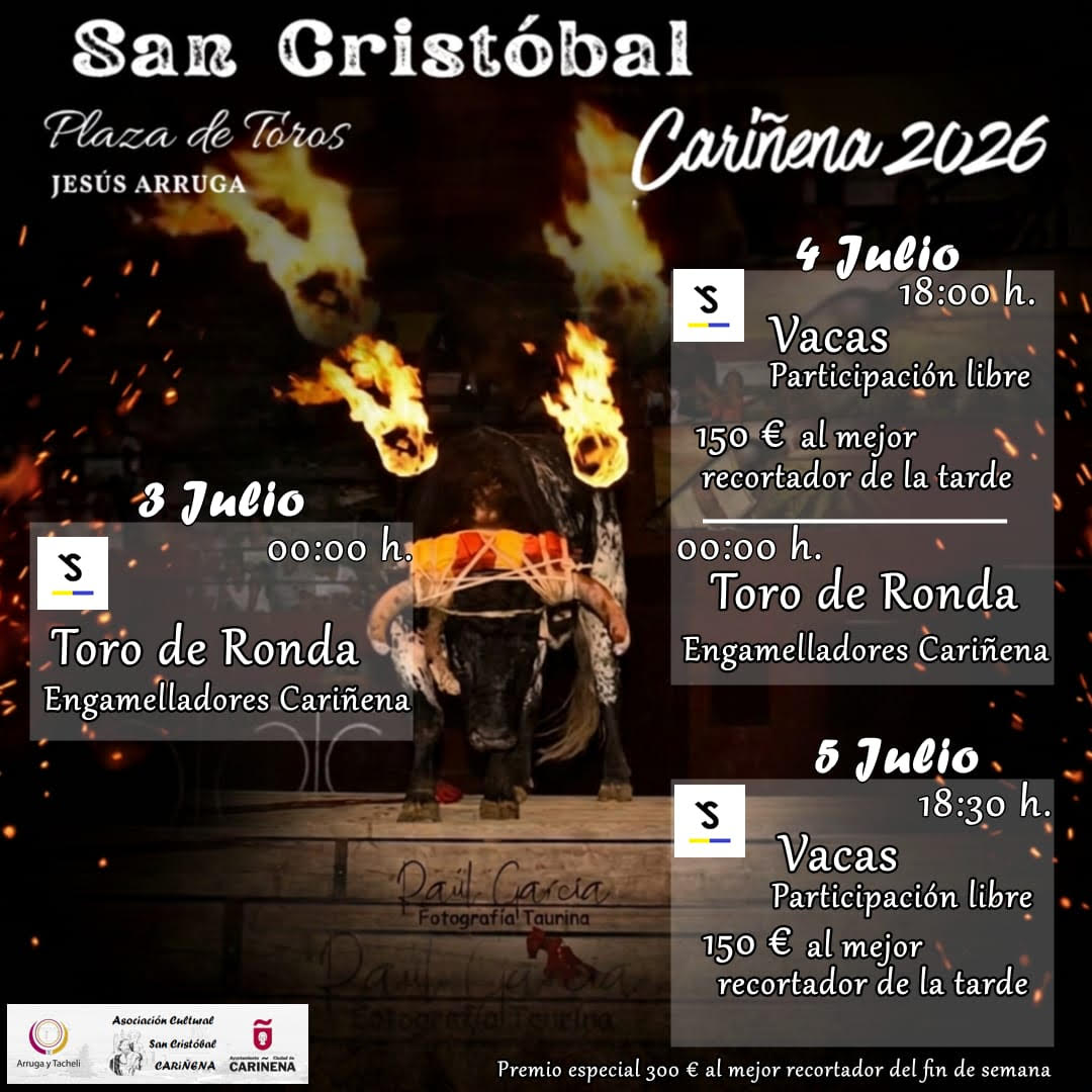 TOROS CARIÑENA DEL 3 AL 5 DE JULIO 2026