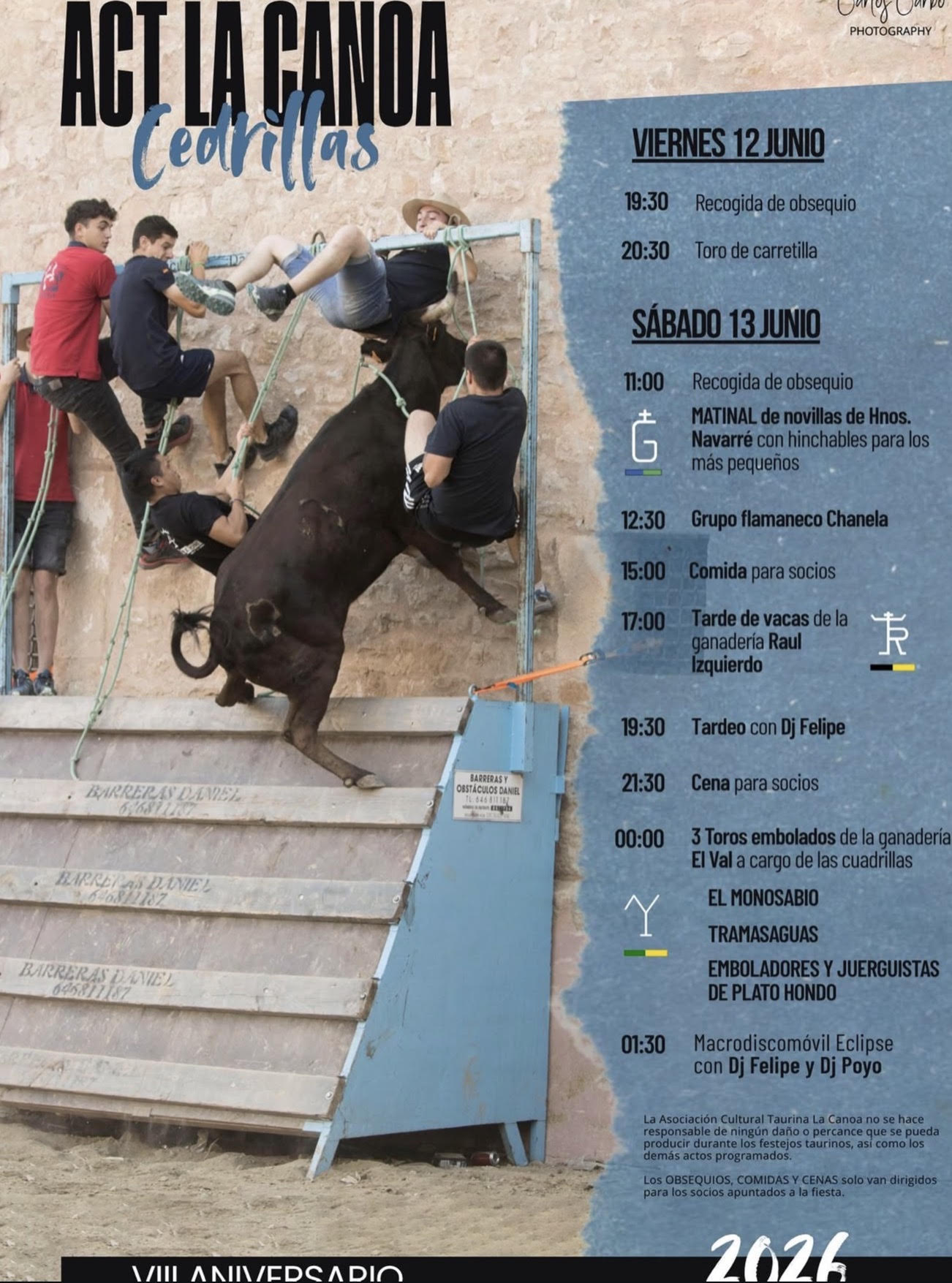 TOROS CEDRILLAS 12 Y 13 DE JUNIO 2026