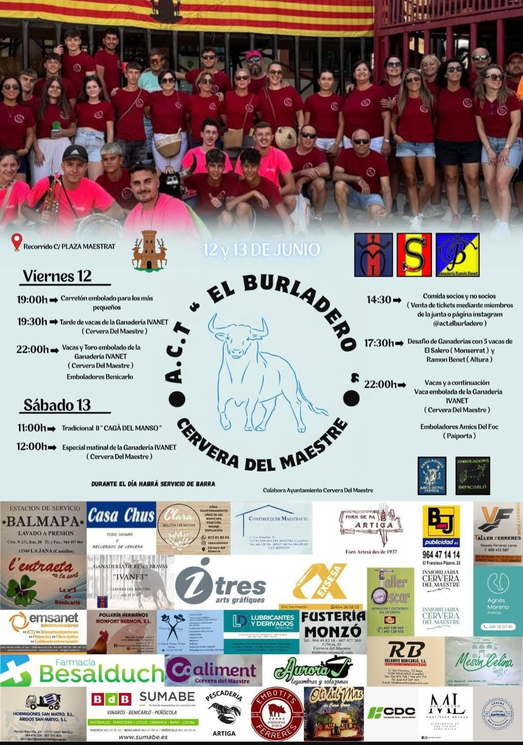 TOROS CERVERA DEL MAESTRE 12 Y 13 DE JUNIO 2026.