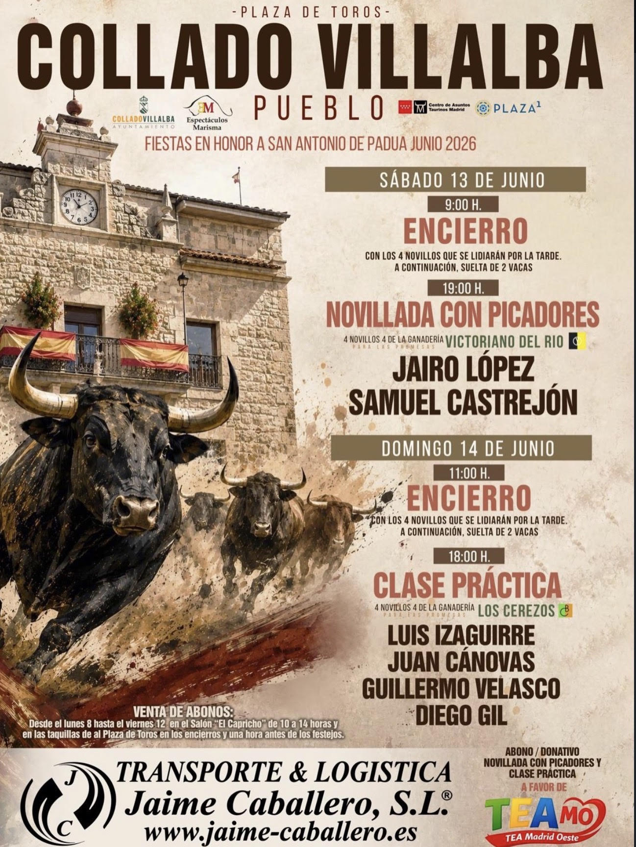 TOROS COLLADO VILLALBA 13 Y 14 DE JUNIO 2026