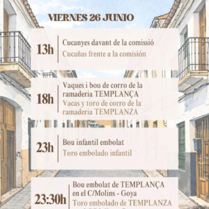 TOROS DALT DE LA MURALLA 26 JUNIO 2026