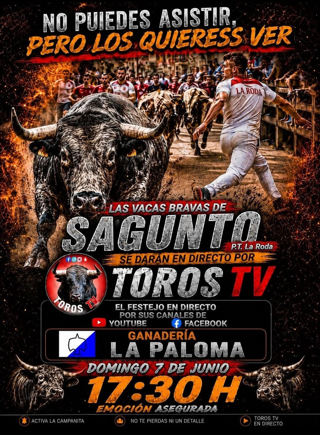 TOROS EN DIRECTO SAGUNTO 7 JUNIO 2026.