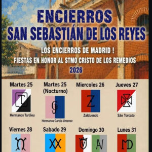 TOROS ENCIERRO SAN SEBASTIÁN DE LOS REYES DEL 25 AL 31 DE AGOSTO 2026