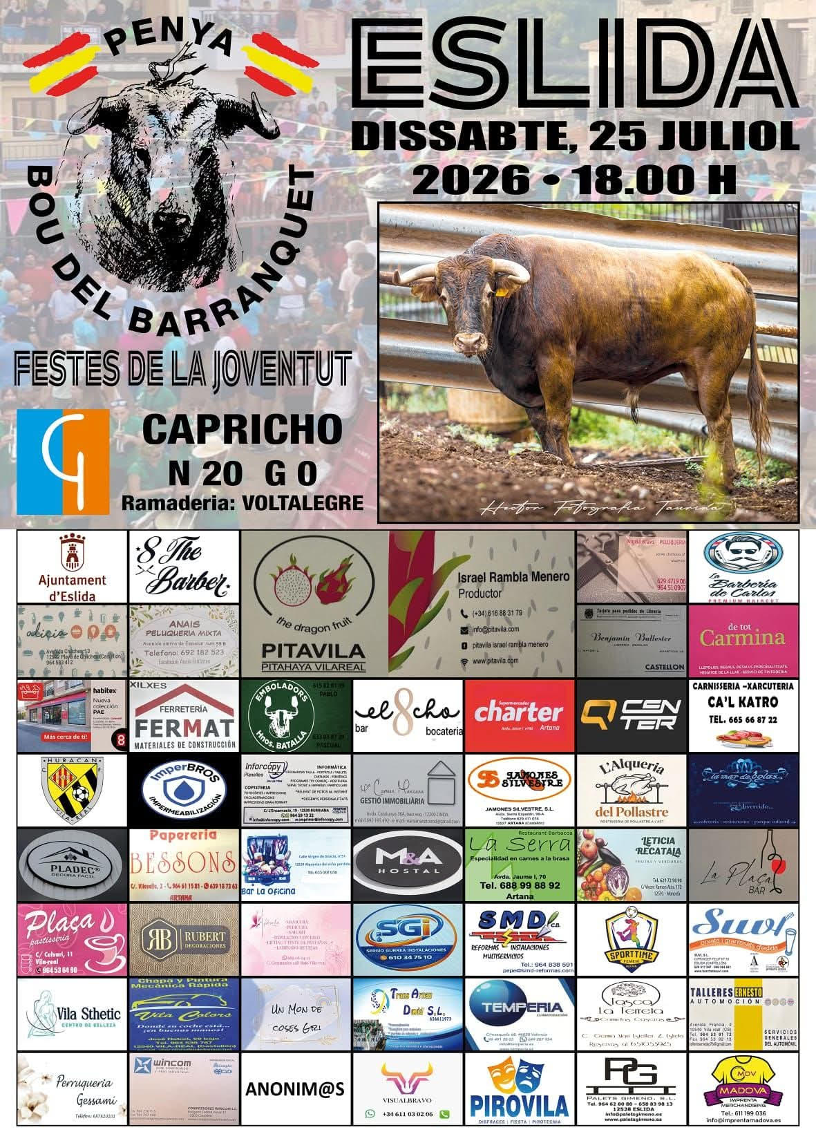 TOROS ESLIDA 25 DE JULIO 2026