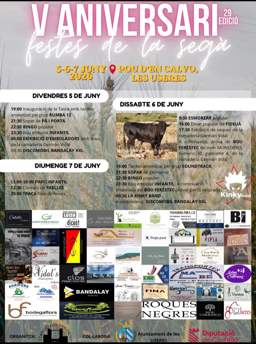 TOROS FESTA DE LA SEGA DEL 5 AL 7 DE JUNIO 2026