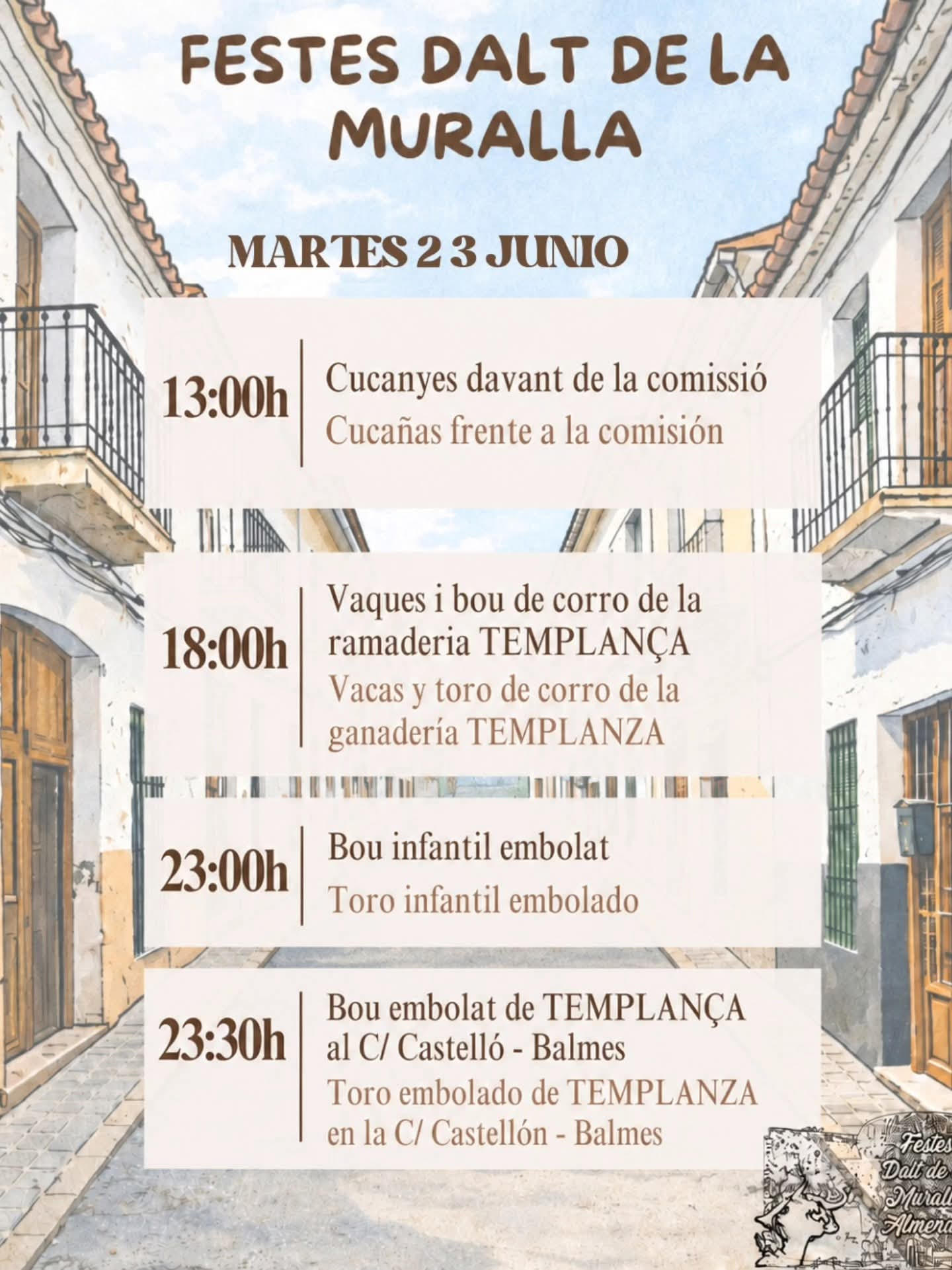 TOROS FESTES DALT DE LA MURALLA 23 JUNIO 2026