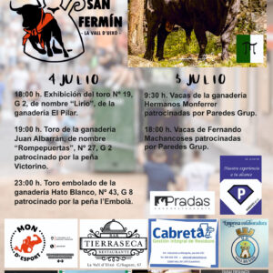 TOROS FIESTA SAN FERMIN 4 Y 5 JULIO 2026