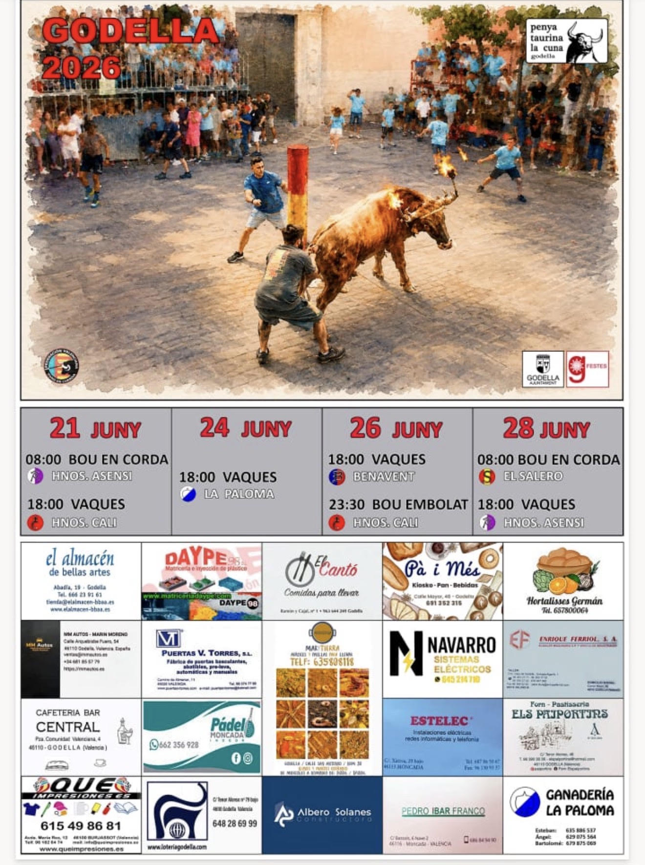 TOROS GODELLA 24 DE JUNIO 2026