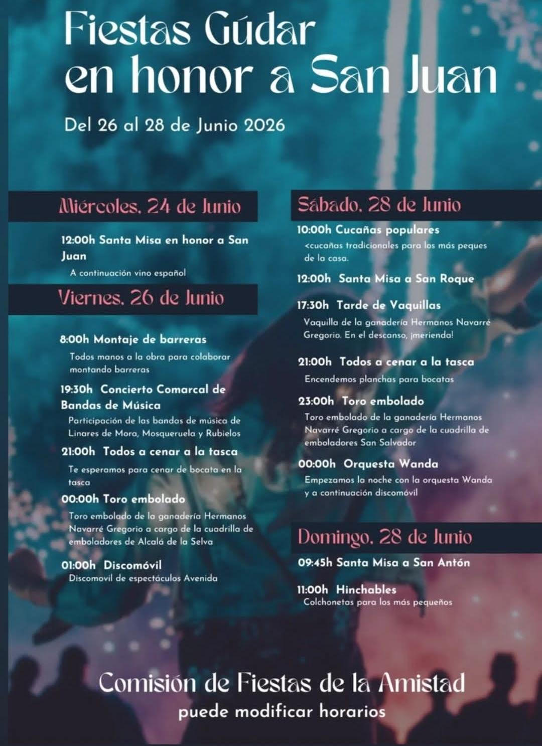 TOROS GÚDAR DEL 26 AL 28 DE JUNIO 2026