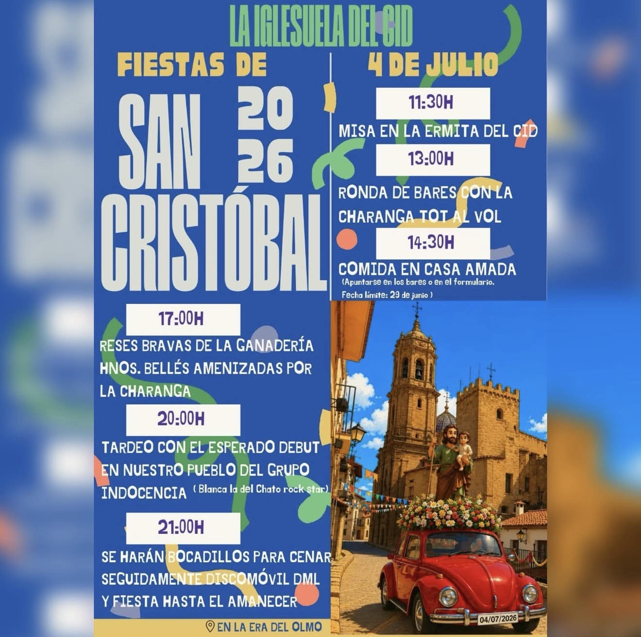 TOROS IGLESUELA DEL CID 4 JULIO 2026