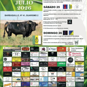 TOROS JÉRICA DEL 24 AL 26 DE JULIO 2026