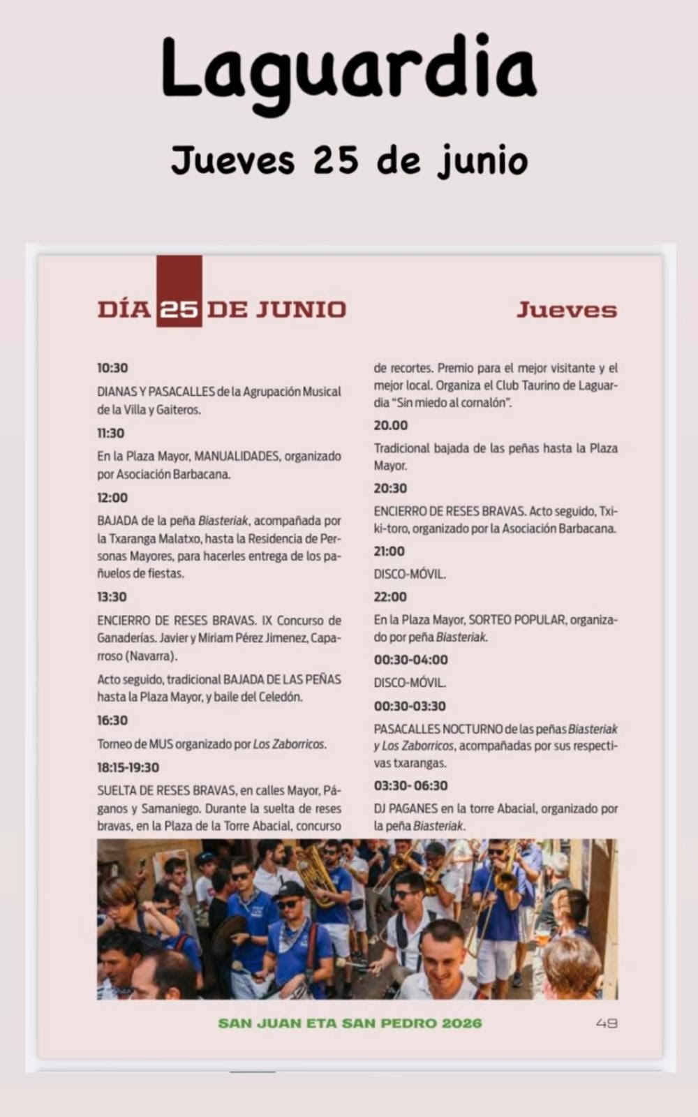 TOROS LAGUARDIA 25 JUNIO 2026