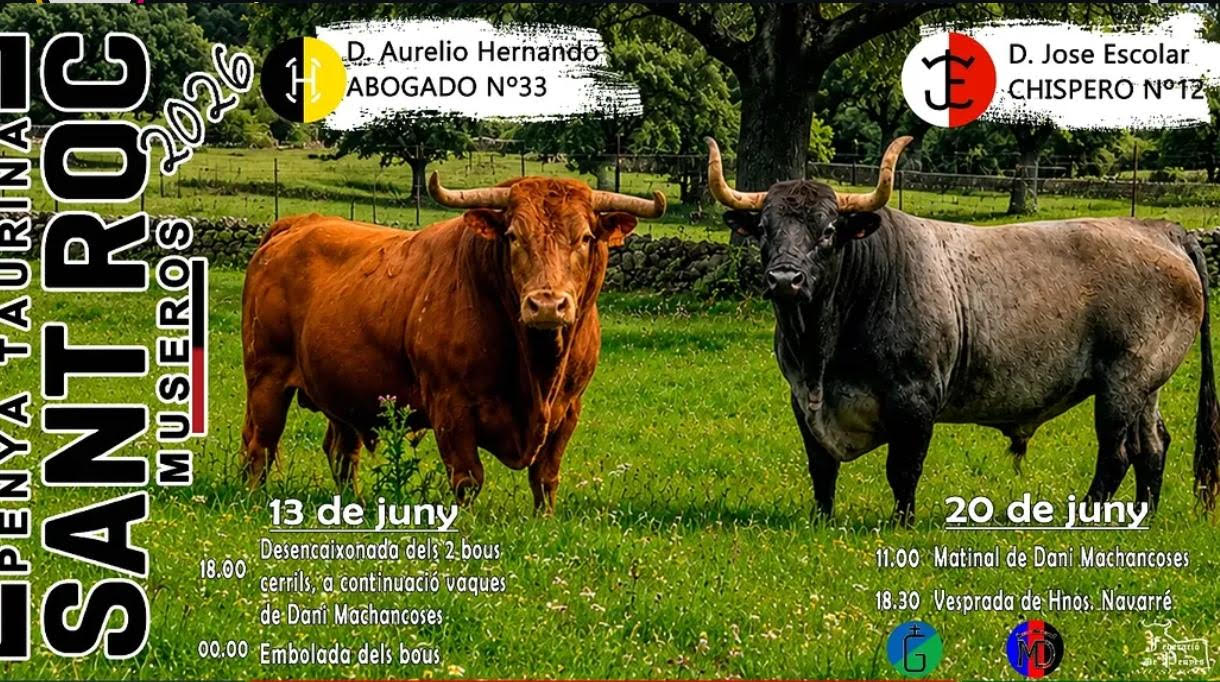 TOROS MUSEROS 13 DE JUNIO 2026