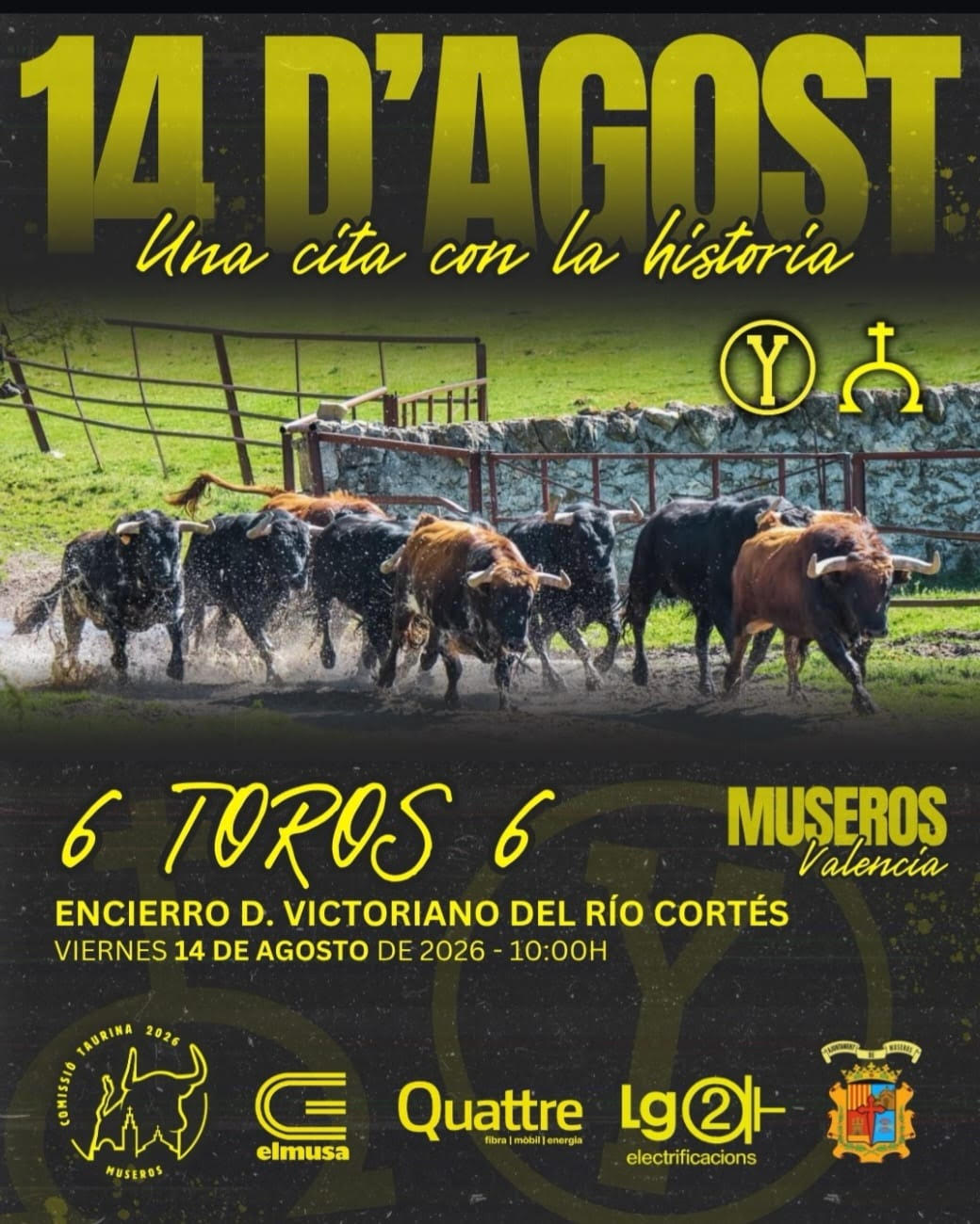 TOROS MUSEROS 14 DE AGOSTO 2026