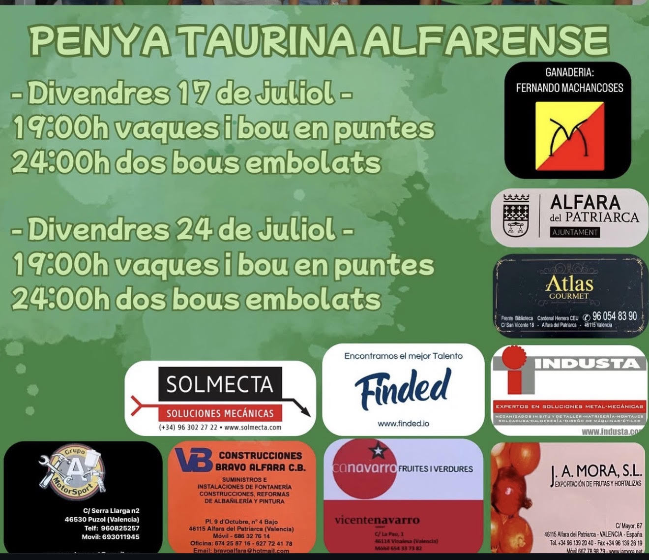 TOROS PENA TAURINA ALFARENSE 17 JULIO 2026