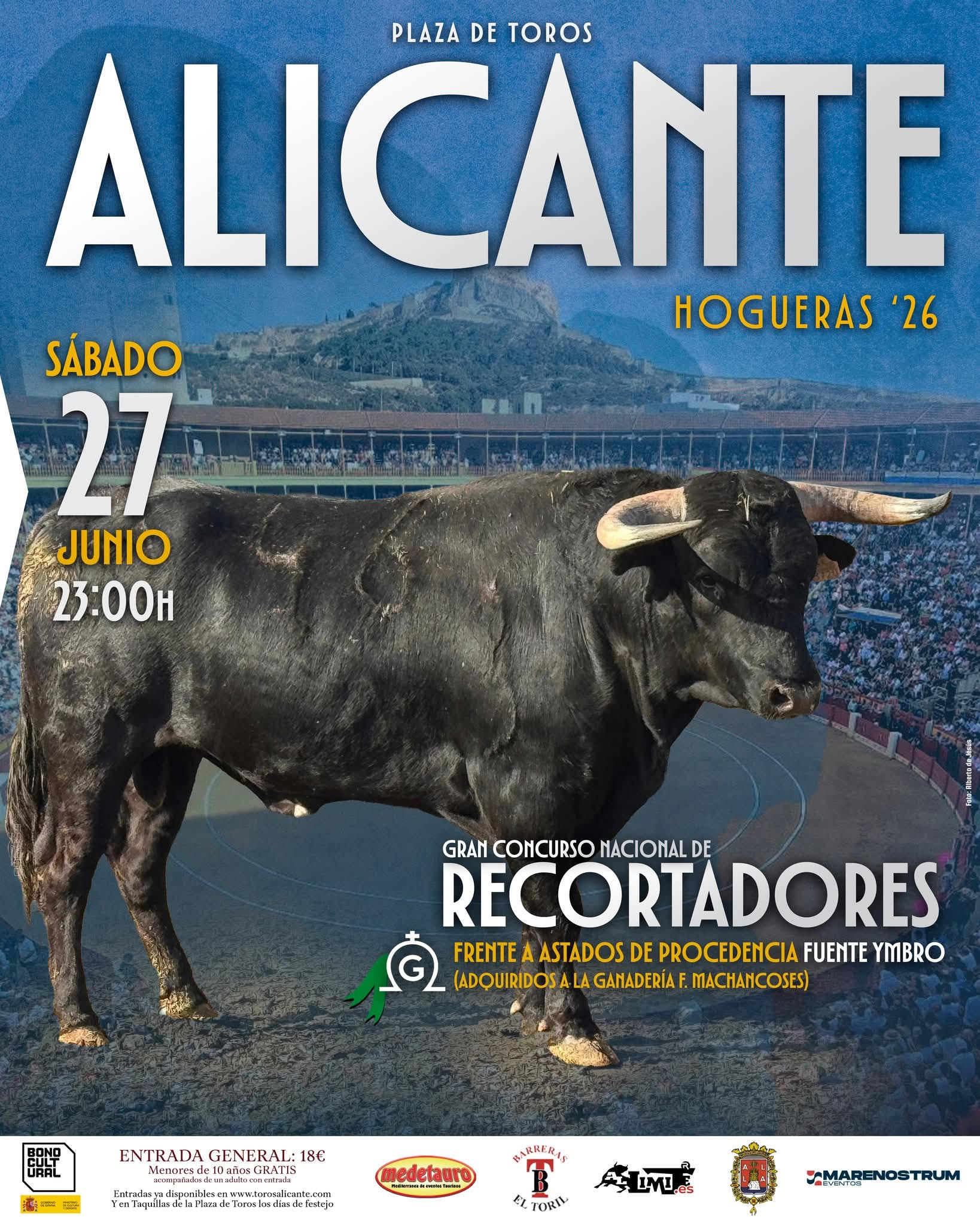 TOROS RECORTES ALICANTE 27 JUNIO 2026
