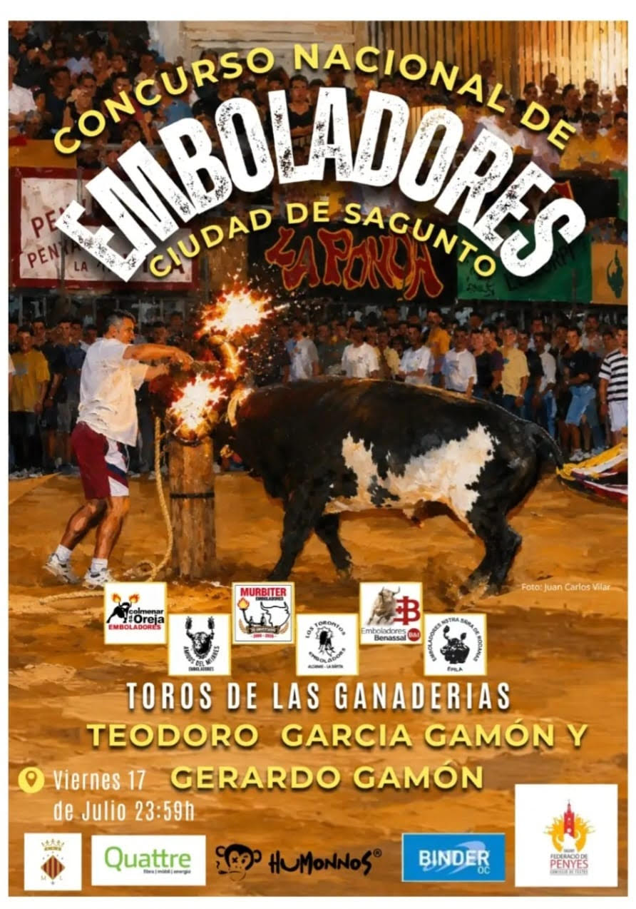 TOROS SAGUNTO 17 JULIO 2026