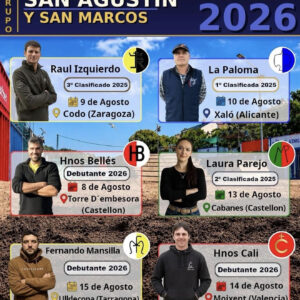 TOROS SAN AGUSTÍN Y SAN MARCOS CASTELLÓN DEL 13 AL 15 DE AGOSTO 2026
