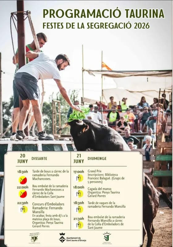 TOROS SAN JAUME DE ENVEJA 20 Y 21 DE JUNIO 2026