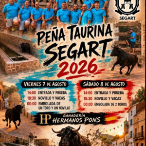 TOROS SEGART 7 Y 8 DE AGOSTO 2026
