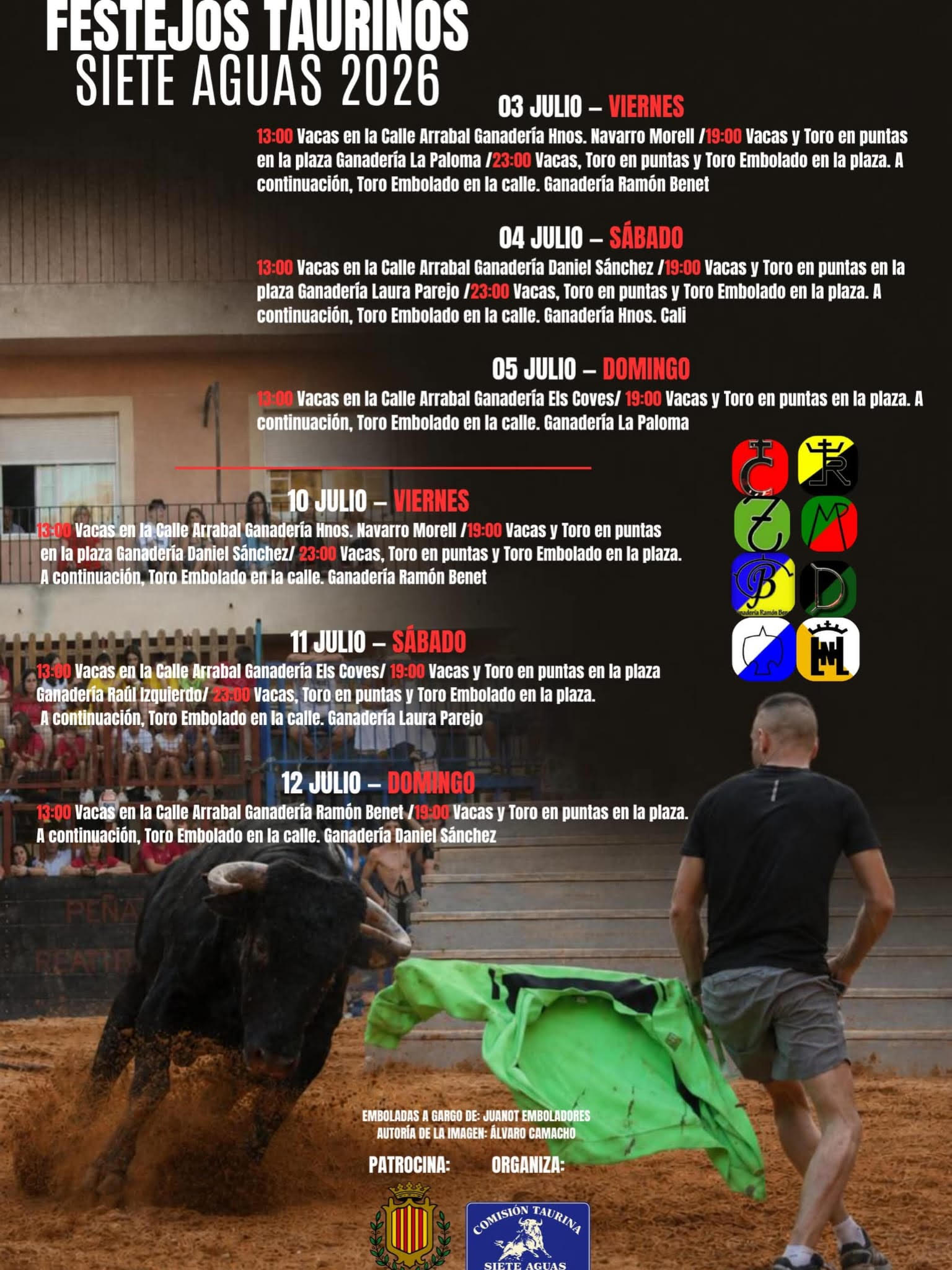 TOROS SIETE AGUAS DEL 3 AL 5 DE JULIO 2026