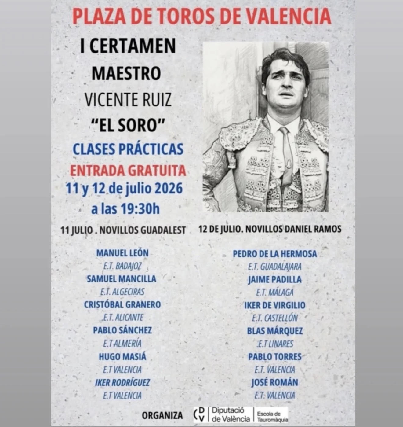TOROS VALENCIA 11 Y 12 DE JULIO 2026