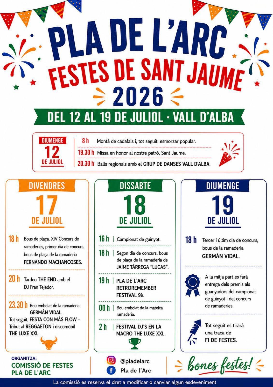 TOROS VALL D’ALBA DEL 17 AL 19 DE JULIO 2026