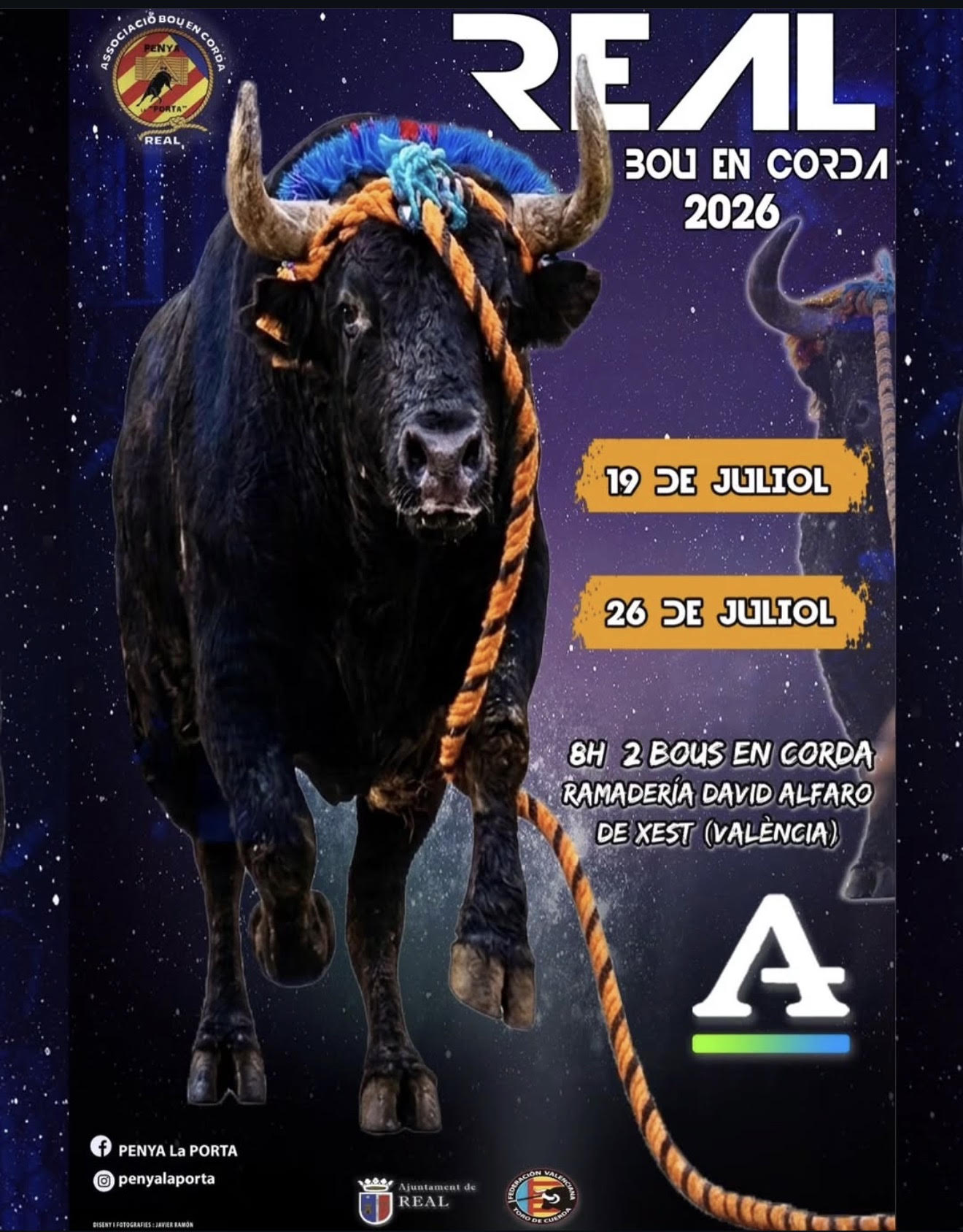 TOROS BOU EN CORDA REAL 19 JULIO 2026
