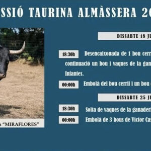 TOROS COMISIÓN TAURINA ALMÀSSERA 18 JULIO 2026