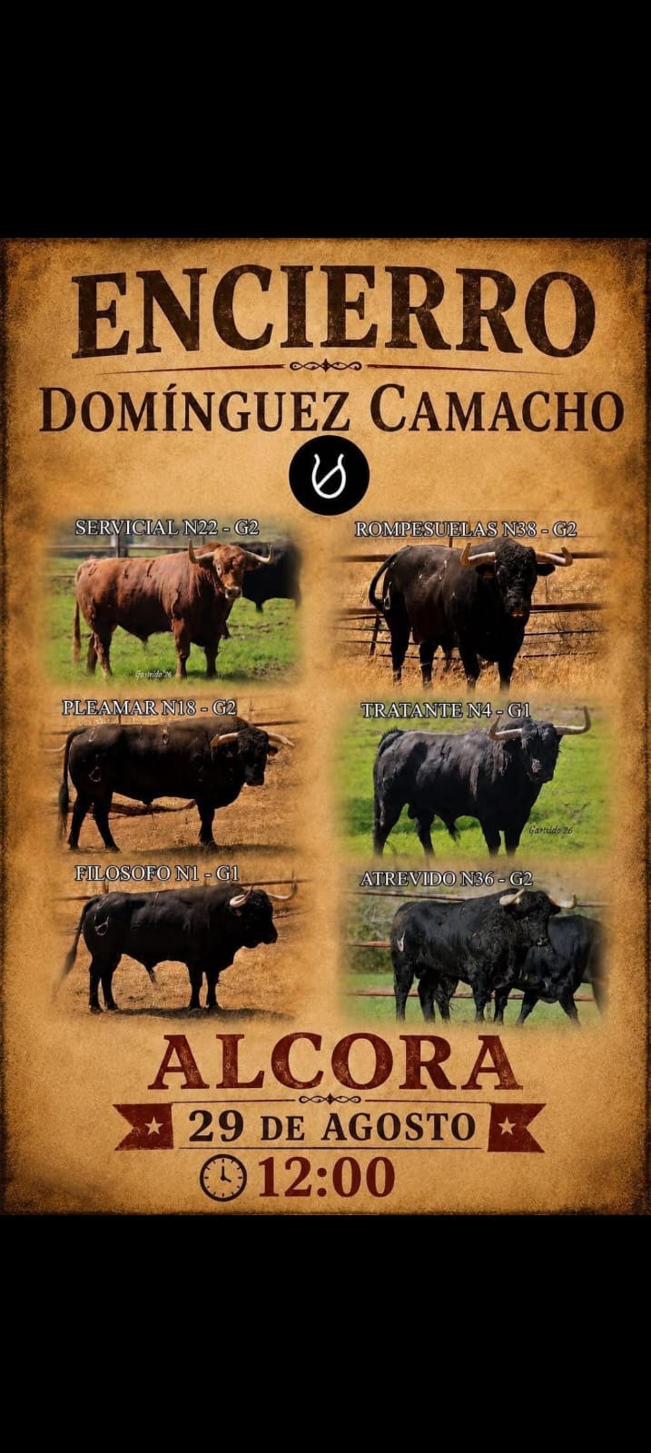 TOROS ENCIERRO LCORA 29 AGOSTO 2026