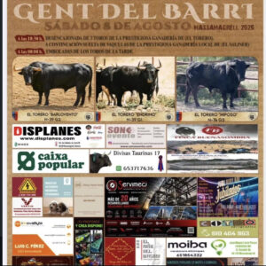 TOROS GENT DEL BARRI MASSAMAGRELL 8 AGOSTO 2026