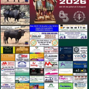 TOROS LA VALL DUIXO DE 25 DE JULIO AL 2 DE AGOSTO 2026