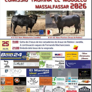 TOROS MASSALFASSAR 25 JULIO 2026
