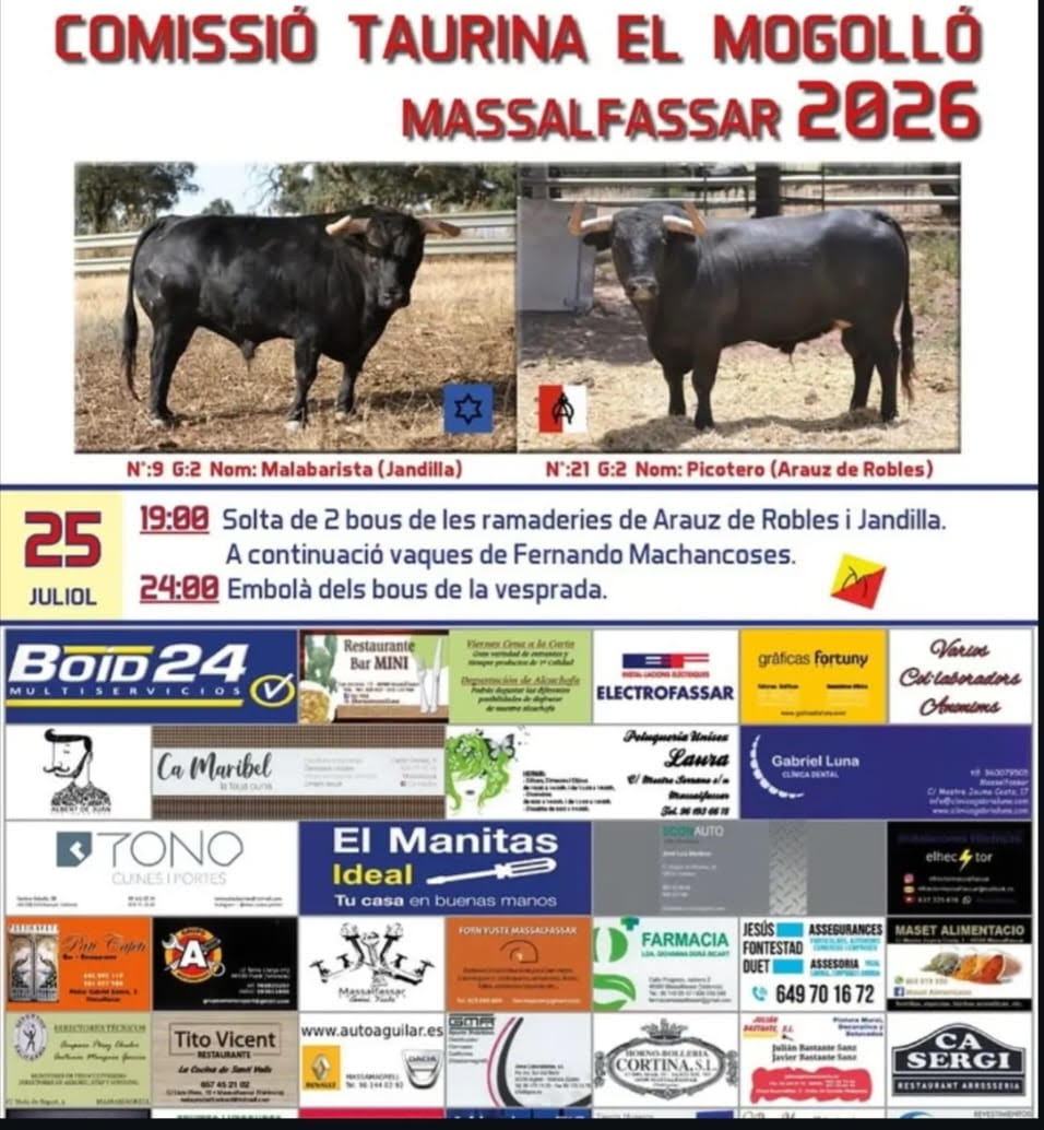 TOROS MASSALFASSAR 25 JULIO 2026