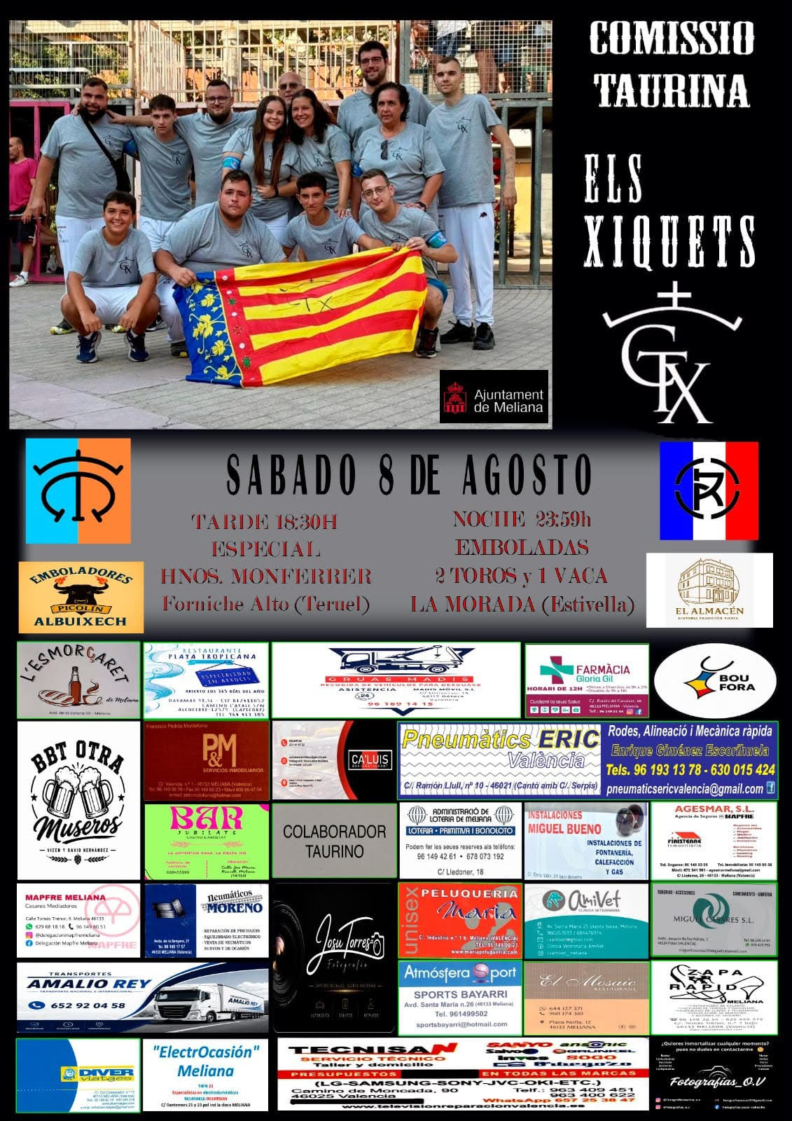 TOROS MELIANA 8 AGOSTO 2026