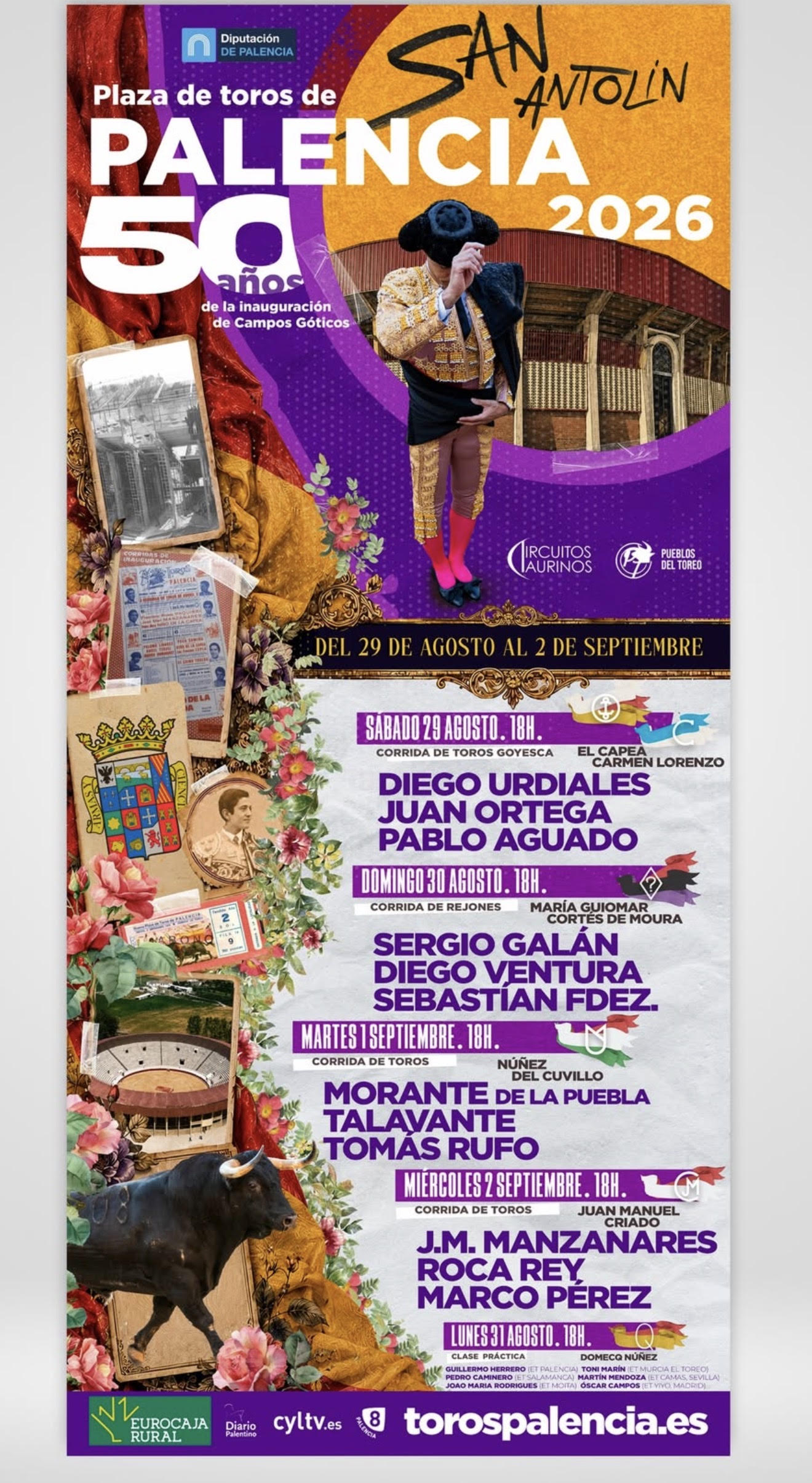 TOROS PALENCIA 1 Y 2 DE SEPTIEMBRE 2026