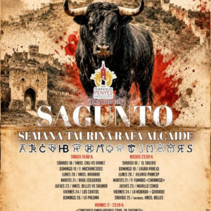 TOROS SEMANA TAURINA SAGUNTO DEL 18 AL 26 DE JULIO 2026